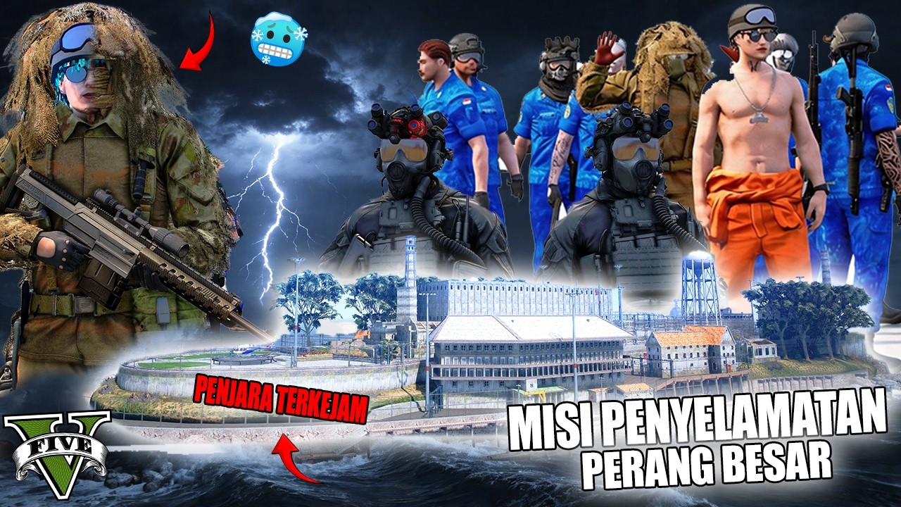 PERANG BESAR !! PENYALAMATAN KELUARGA DARI PENMJARA TERKEJAM DI DUNIA !! GTA 5 ROLEPLAY