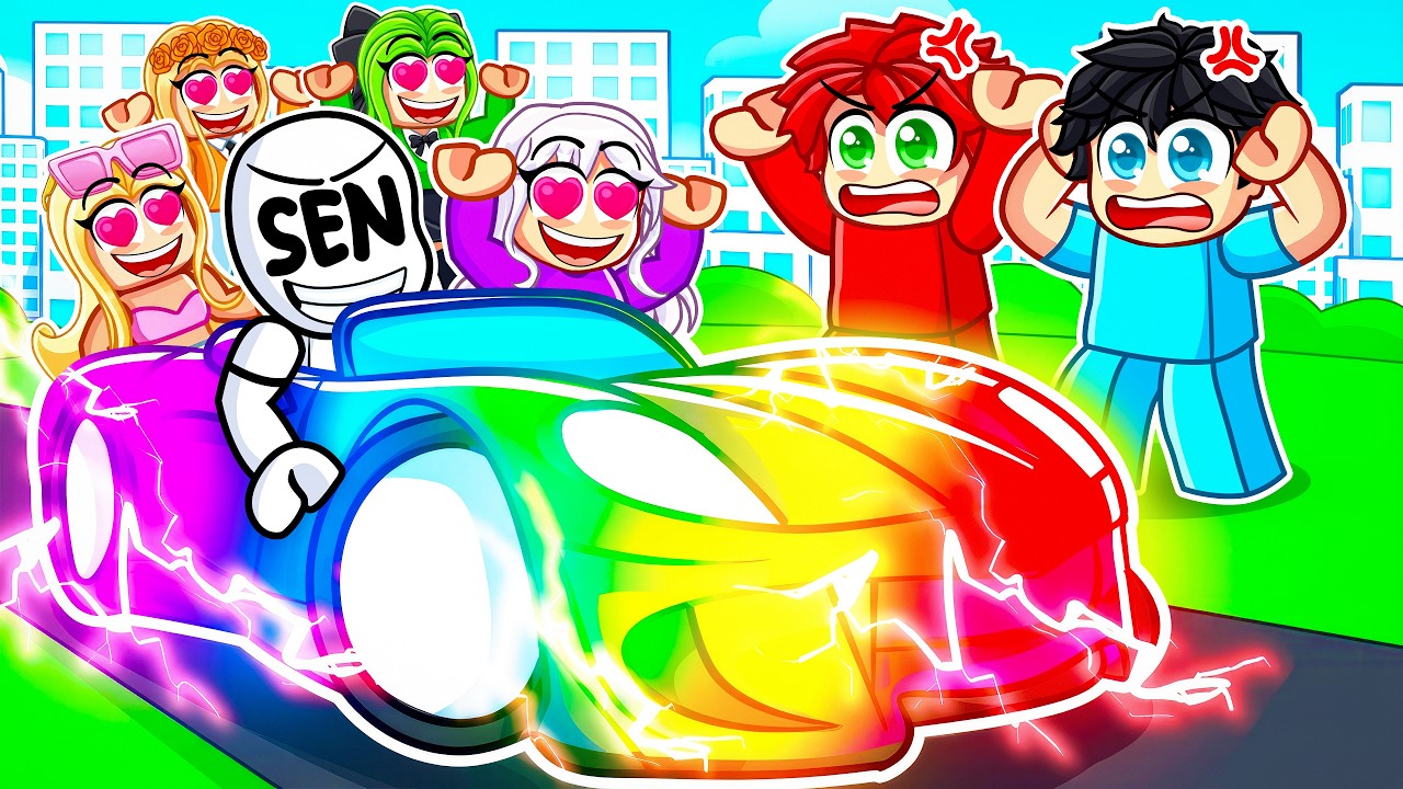 SEN OP ARABA ile KIZLARA HAVA ATTIN  - Roblox Driving Empire