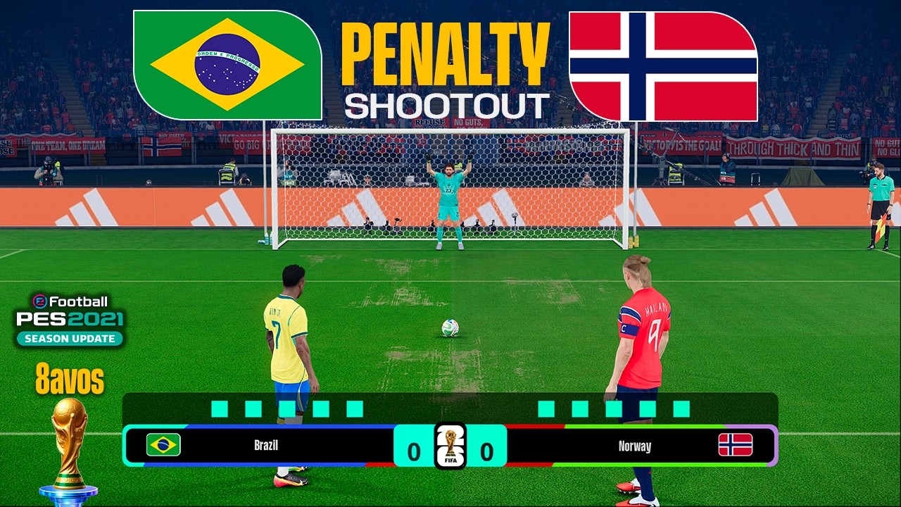 July 5, 2026 | BRAZIL vs NORWAY - Penalty Shootout | FIFA World Cup 2026 Round of 16 | PES Gameplay