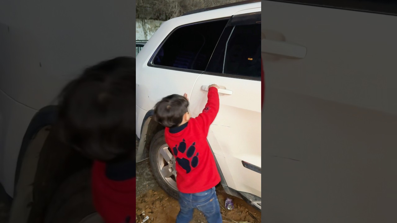 كسرتلو السيارة لبابا:😱