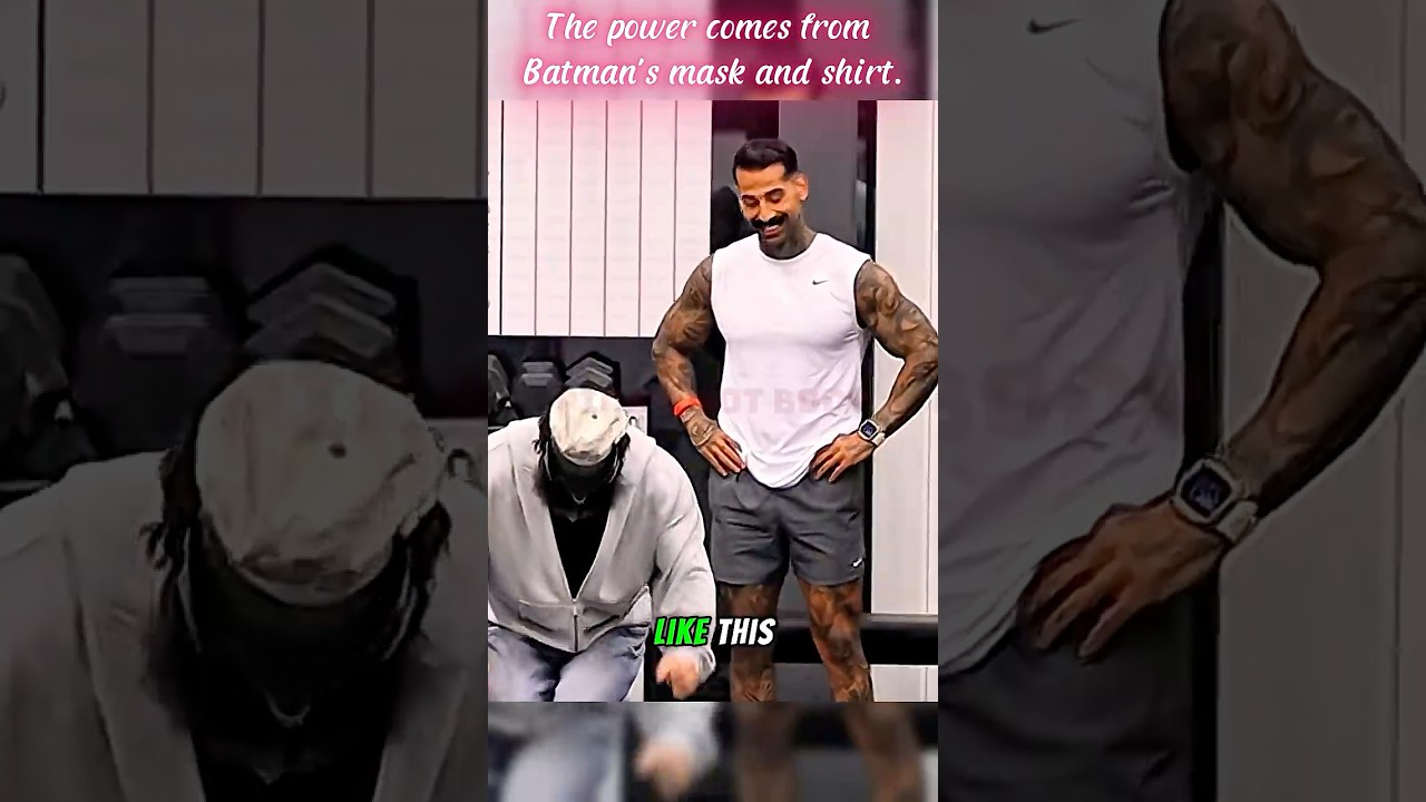 The power comes from Batman's mask and shirt....,,,#funny #gym #trending #comedy #funnyvideo