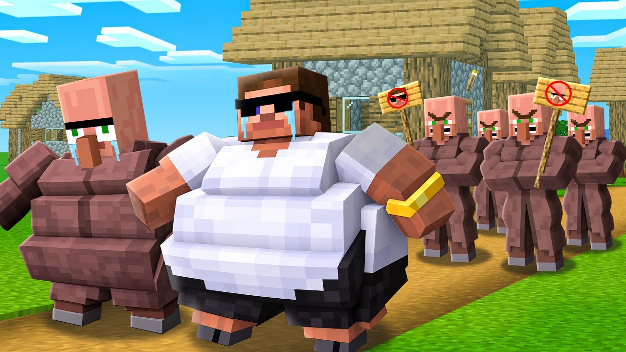 We Got Kicked By Bodybuilder Villagers in Minecraft..