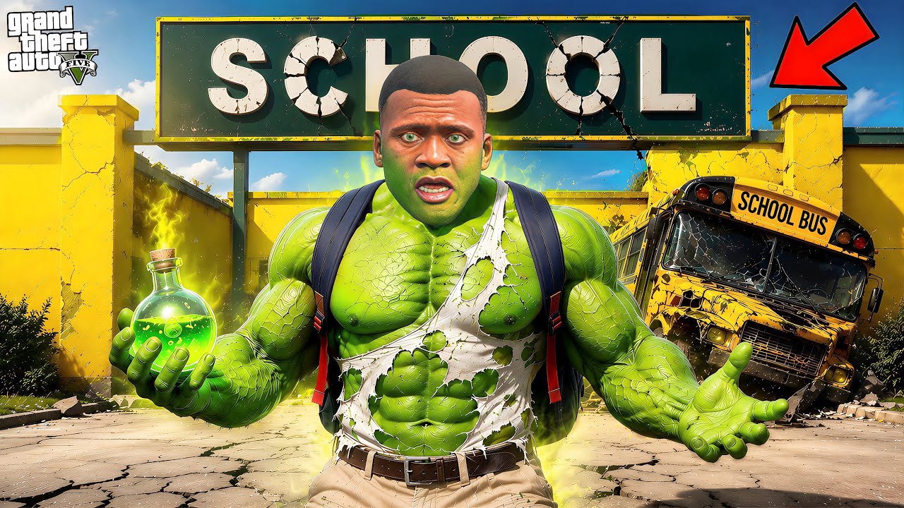 Franklin Turned Into a BIG HULK at His New School in GTA 5 ! in Telugu