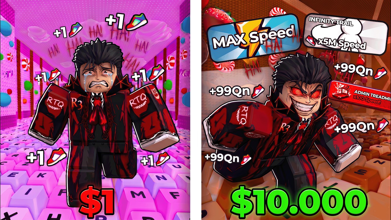 حساب 1$ ضد حساب 10000$ 🤑 +1 Speed Keyboard