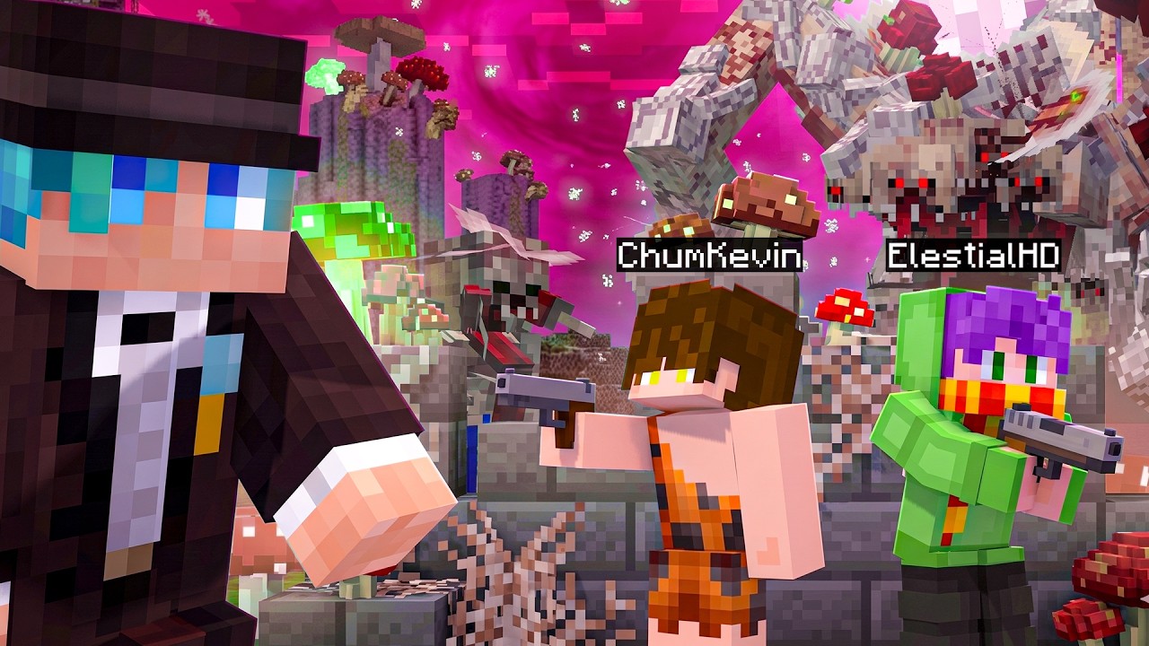 Gw Ajak 6 Youtuber Ini Untuk Build Battle Base TerAman Dari Kiamat Infeksi Di Mineraft