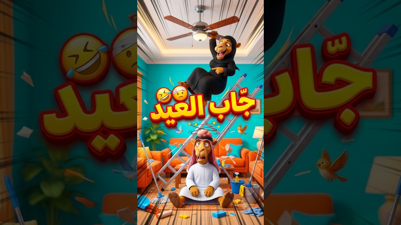 لما تدخل البيت مستعجل وتجيب العيد! 😭😂 أنيميشن كوميدي #أبو_حاشي  #أم_حاشي #Shorts #ترند_السعودية