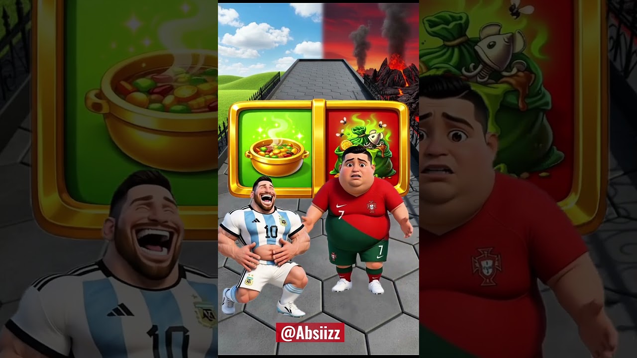 منظور رونالدو ضد ميسي في سباق السمنة ضد اللياقة #viral #football #ميسي 🍔🥦💪🔥 !