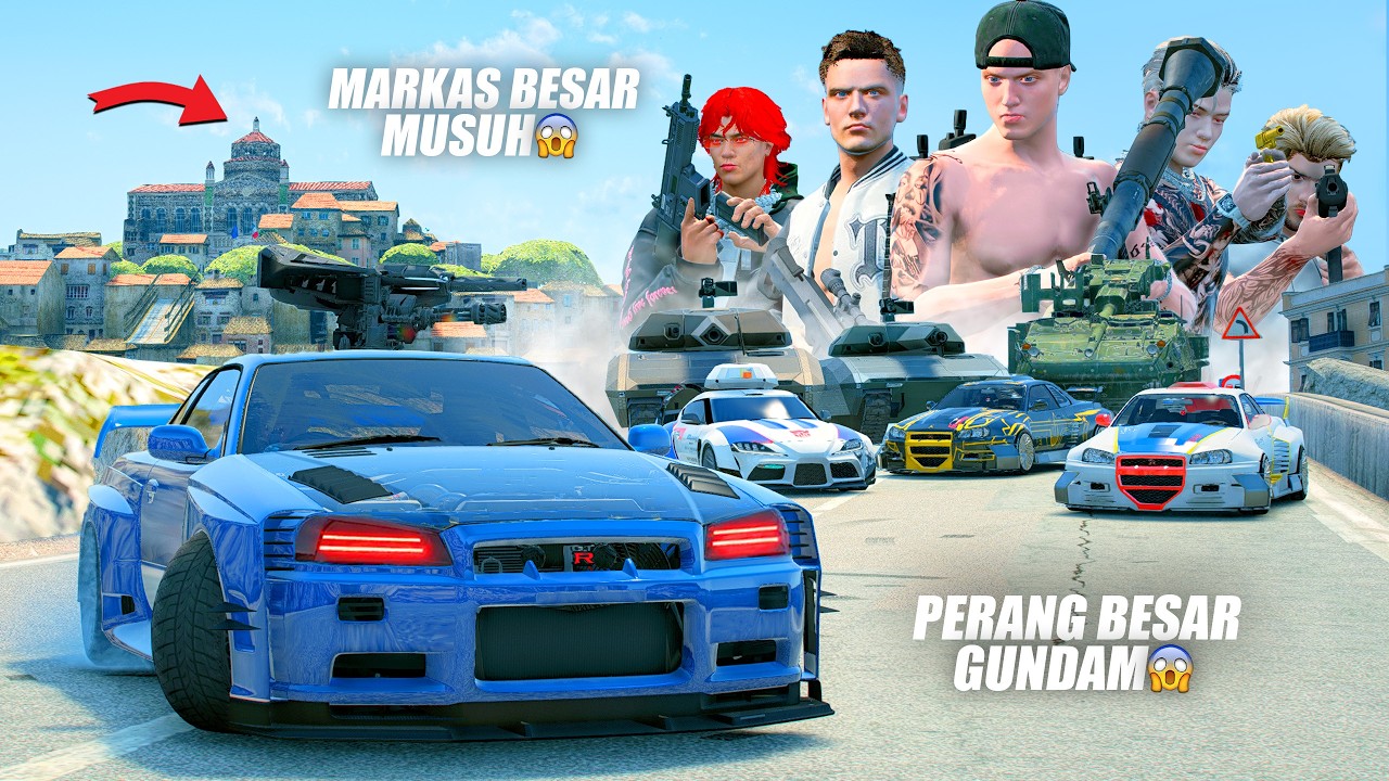SEMUA GUNDAM DAN PASUKAN BERKUMPUL SERANG MARKAS TERBESAR MUSUH - GTA 5 ROLEPLAY