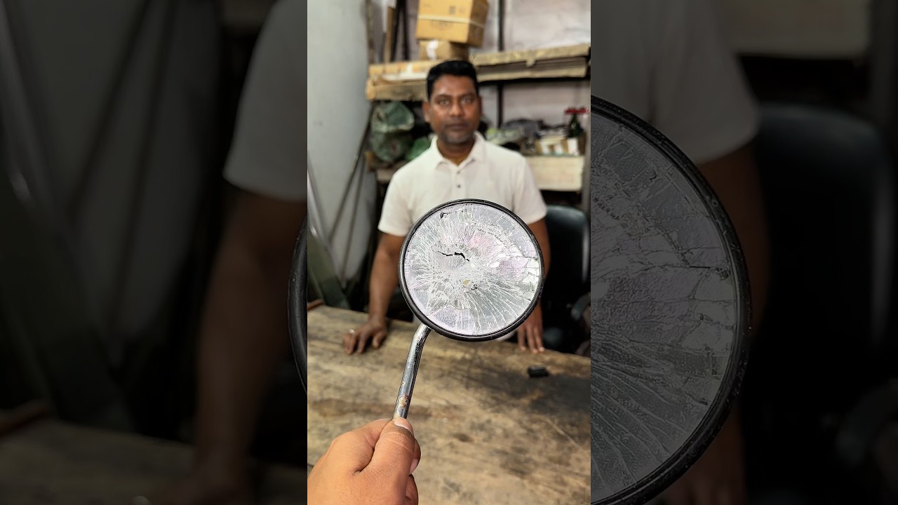 😱 Broken Royal Enfield looking glass fixed for just $1 USD! 🔧🏍️