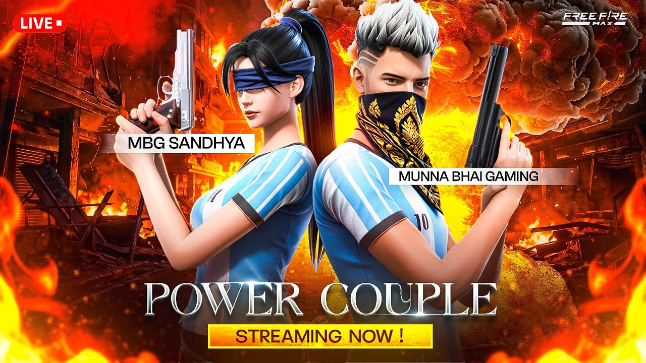First FreeFire Live Stream With My Wife 😍 -  Free Fire Telugu Live  - Munna Bhai #MS💕 #MBG