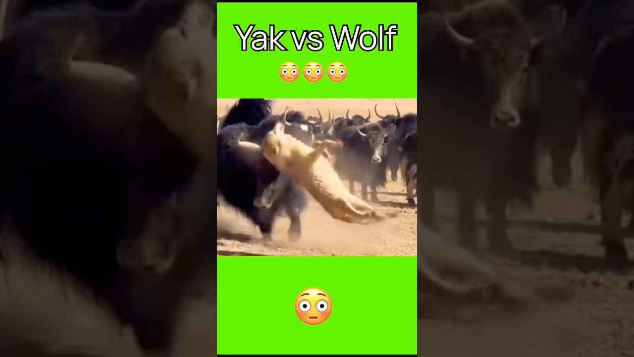 Yak vs Wolf #attack #animals #wildlife
