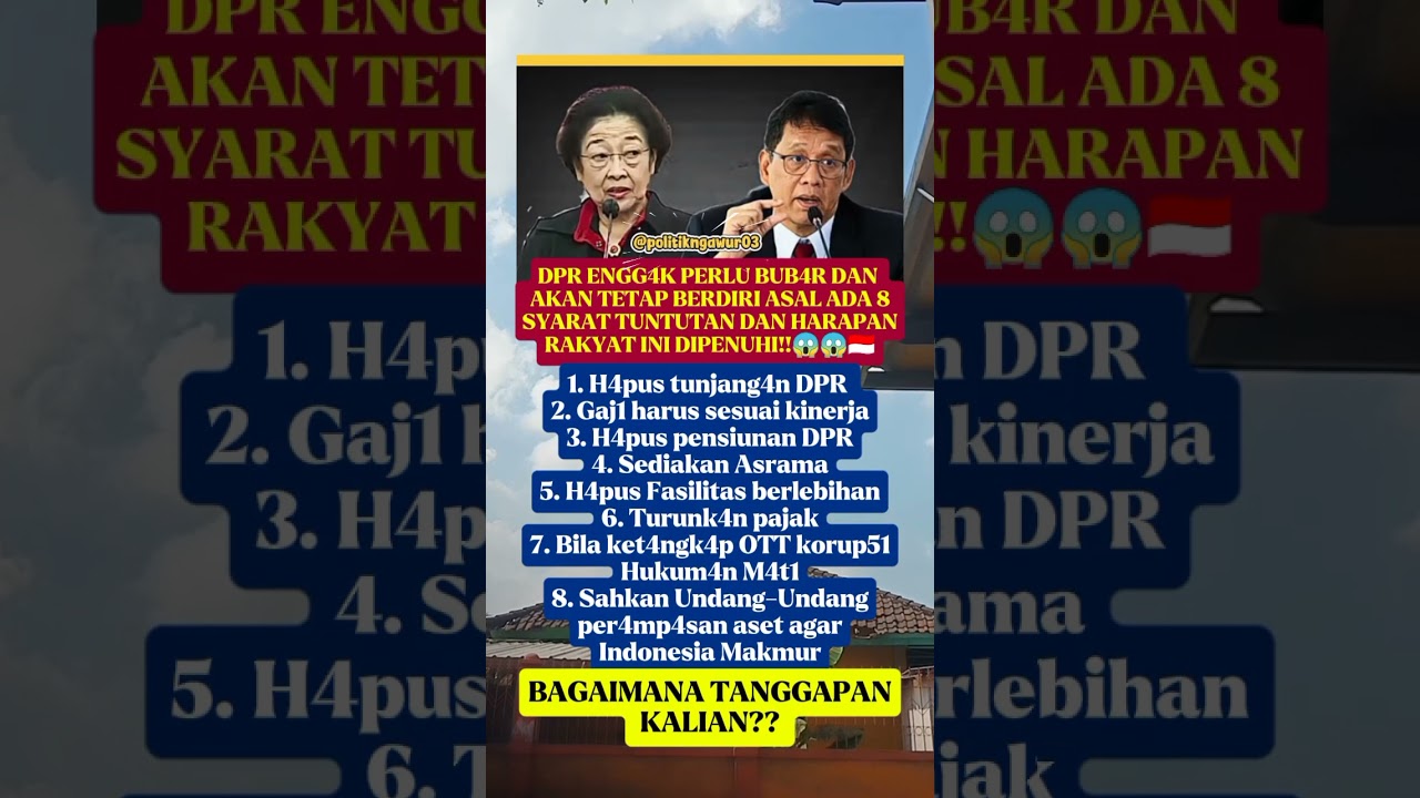 DPR Tak perlu bubar dengan 8 Syarat ini! #viralshort #politics #prabowo #beritaviral #beritaterkini