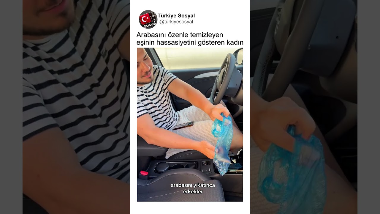 Eşinin Araba Temizliği Konusunda Hassasiyetini Gösteren Kadın🤣😅