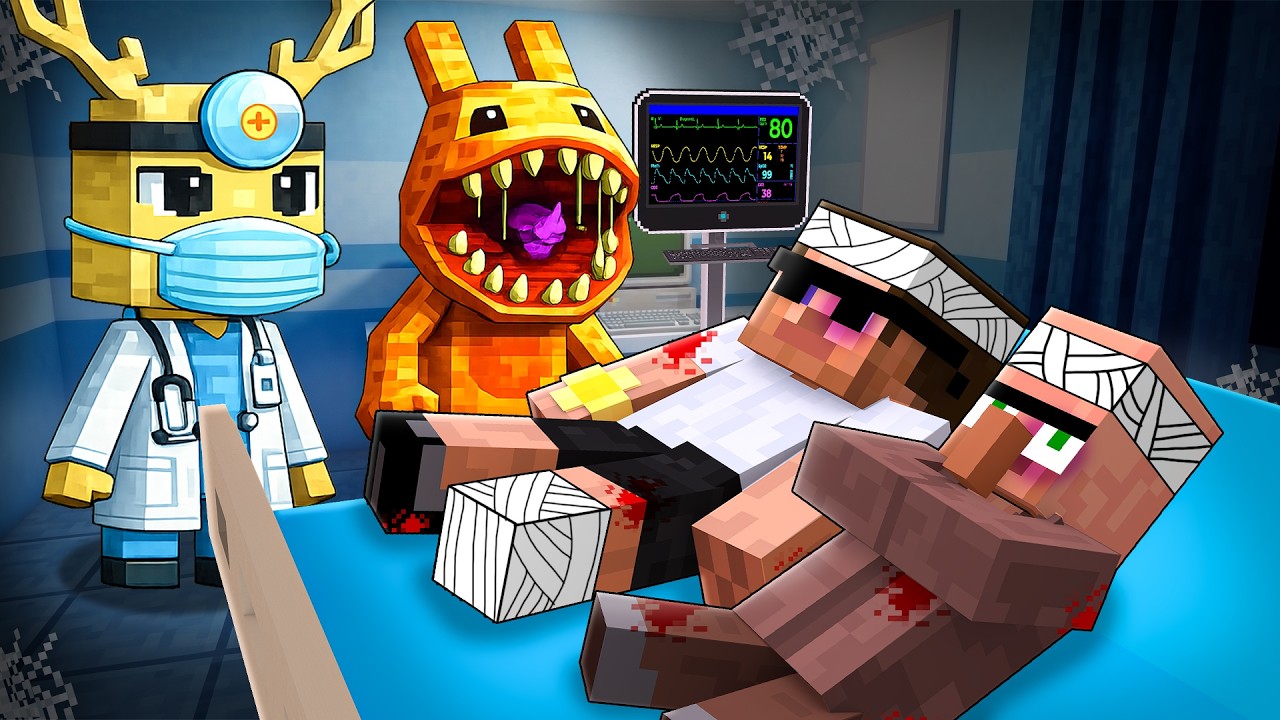 We Survived 24H In The ANIMAL HOSPITAL In Minecraft!