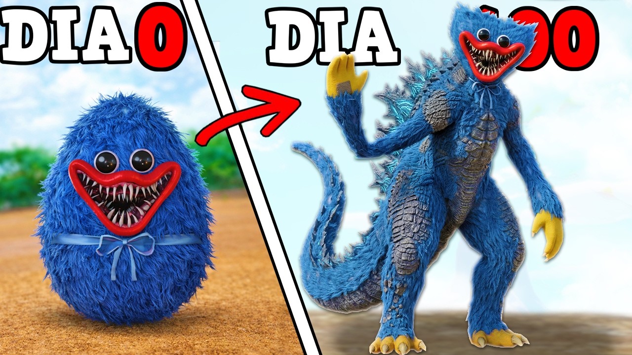 EVOLUIMOS PARA O GIGANTE Huggy Wuggy GODZILLA! 100 DIAS ARK