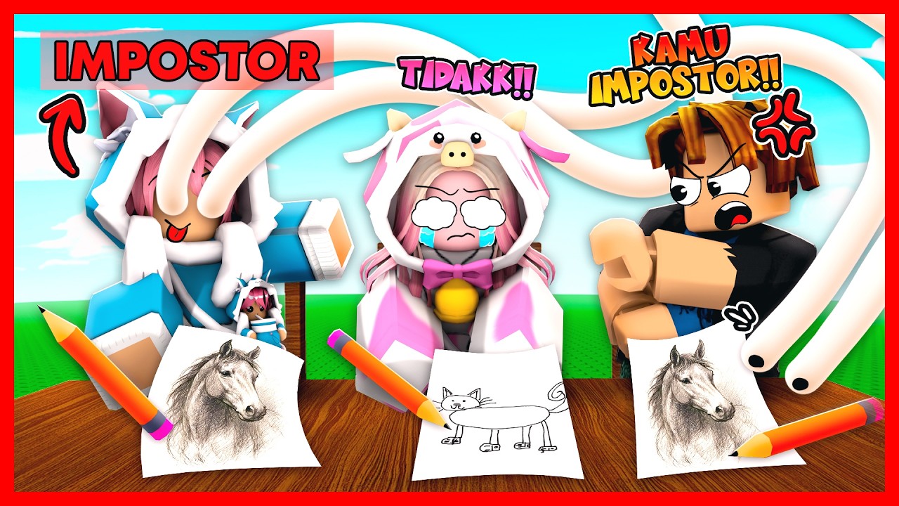 ATUN & MOMON HARUS MENCARI IMPOSTOR DENGAN CARA MENGGAMBAR !! Feat @sapipurba Roblox