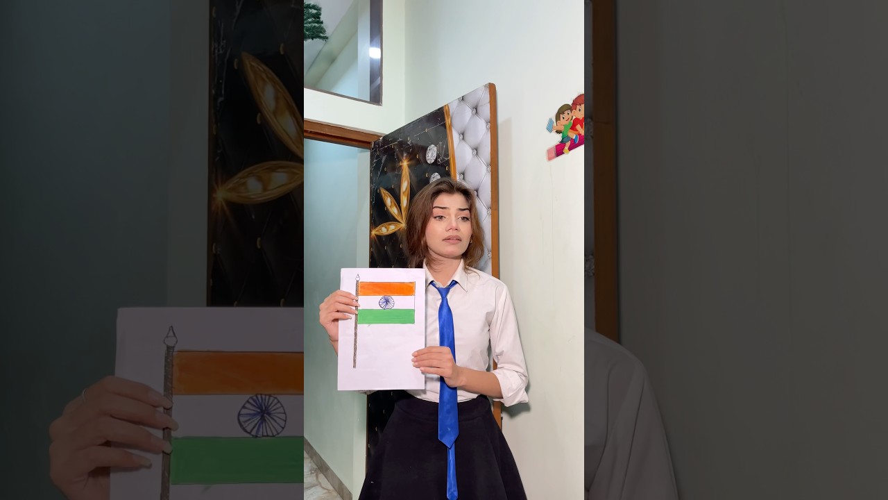 Independent Day Craft🇮🇳in School😱|| Jashvi Vishvi || #shorts #youtubeshorts #trendingshorts
