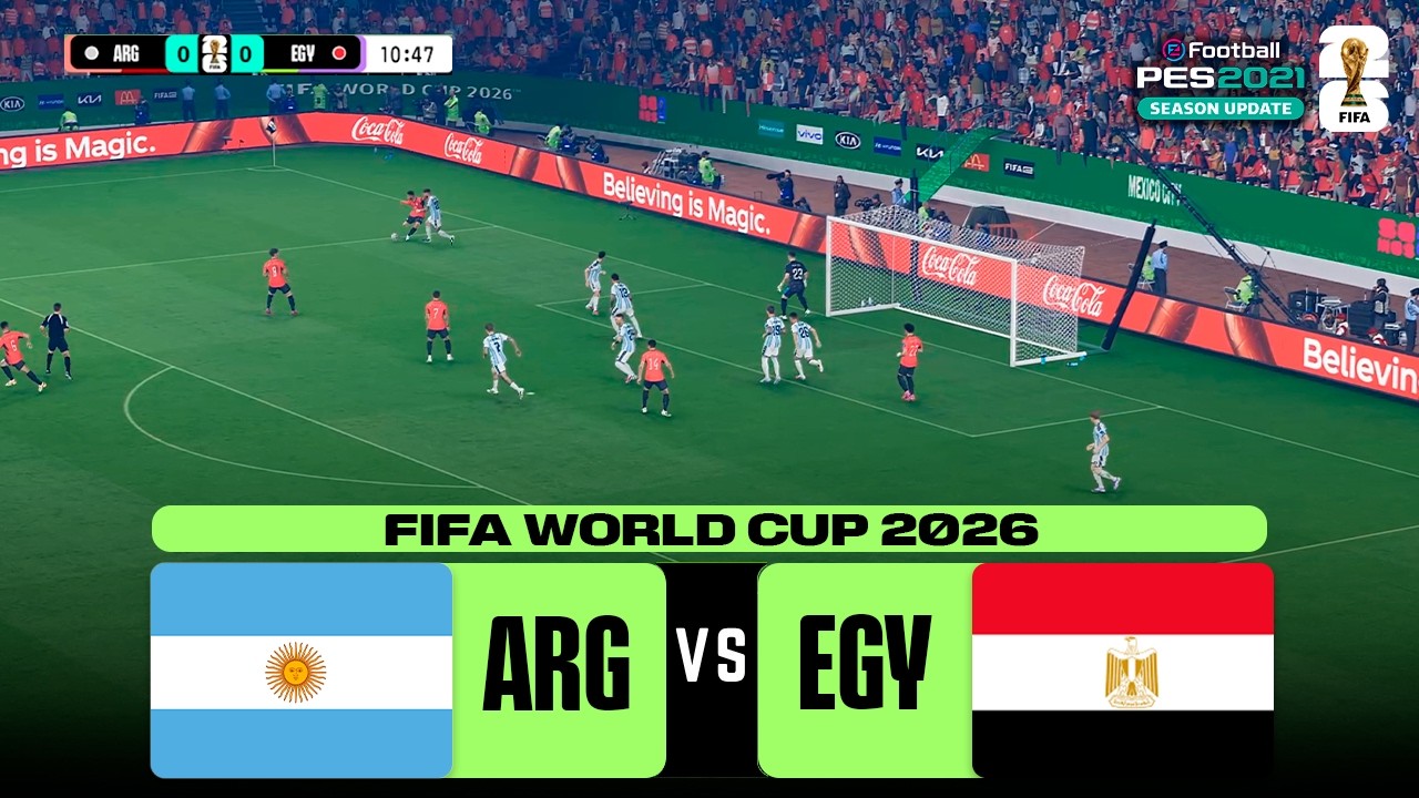 July 7, 2026 | ARGENTINA vs EGYPT | FIFA World Cup 2026 Round of 16 Football Match | PES21 Gameplay