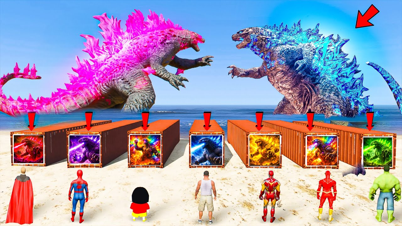 Franklin & Shinchan Open Mystery GODZILLA Containers in GTA 5 Telugu | Dhanu Din