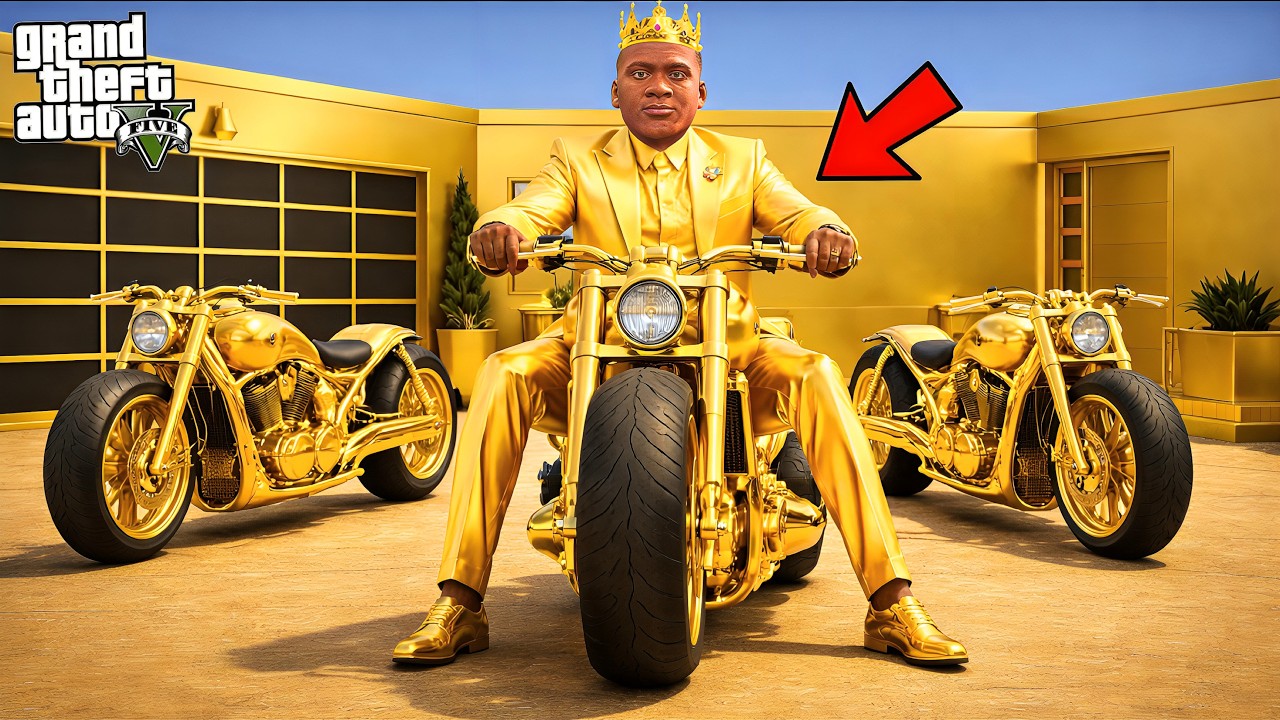 GTA V : Franklin & Shinchan Became BILLIONAIRES with GOLDEN BIKES ! in Telugu