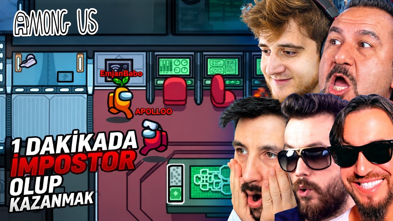 IMPOSTOR OLUP 1 DAKİKADA OYUNU KAZANDIK ! EMJAN JANE APOLLO HOLMES !! ESKİ EKİPLE AMONG US !