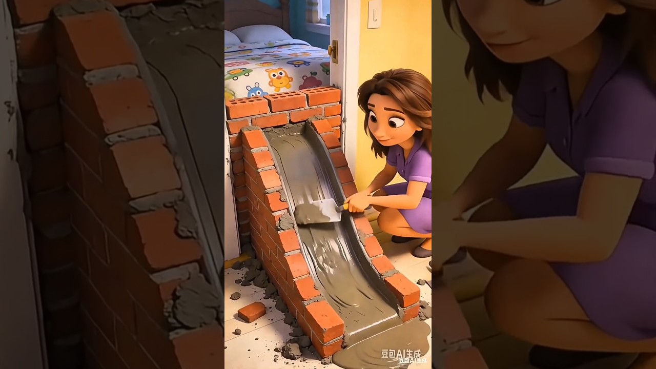 buat perosotan di depan pintu! #shorts #animasi #kartun