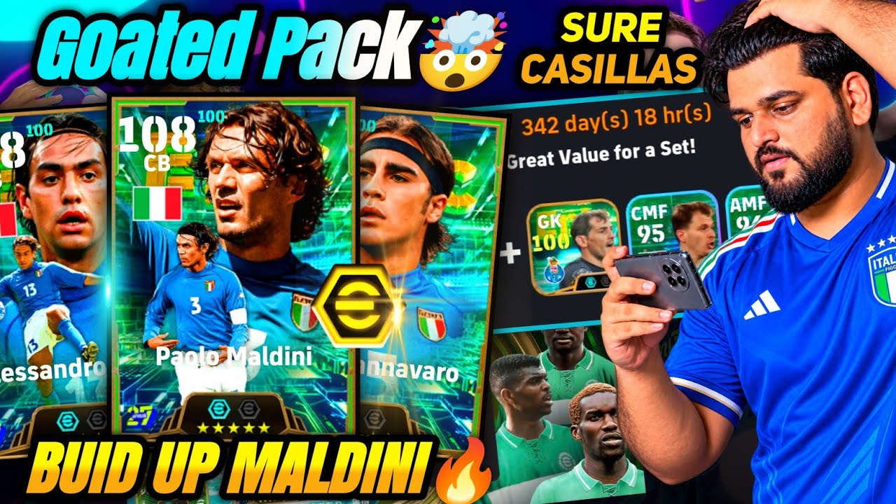Goat Pack On Monday🔥With Build Up Maldini🤯| Sure 105 Epic Casillas & Coins🤑 In E-Football 2027