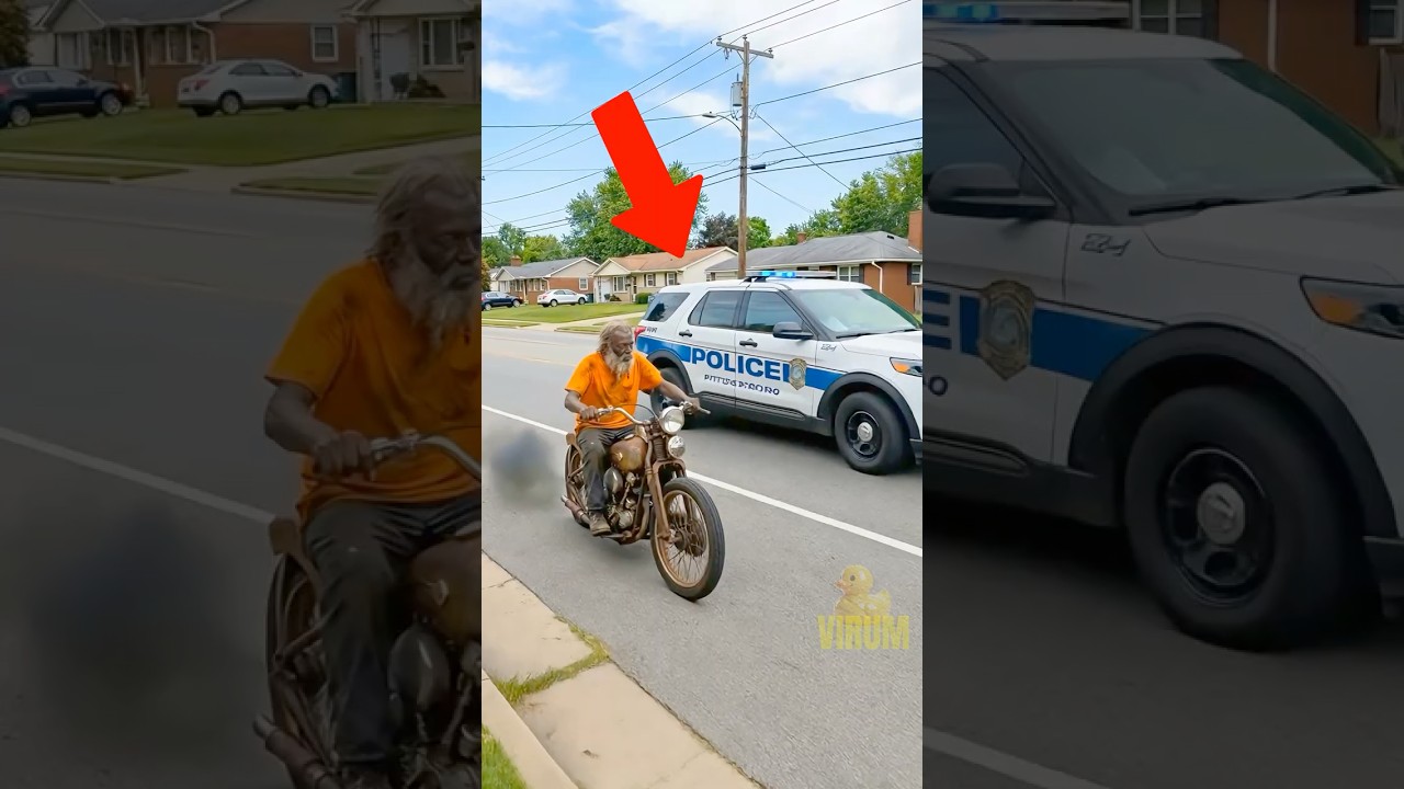 An Officer Replaces An Old Broken Motorcycle #shorts #kindness