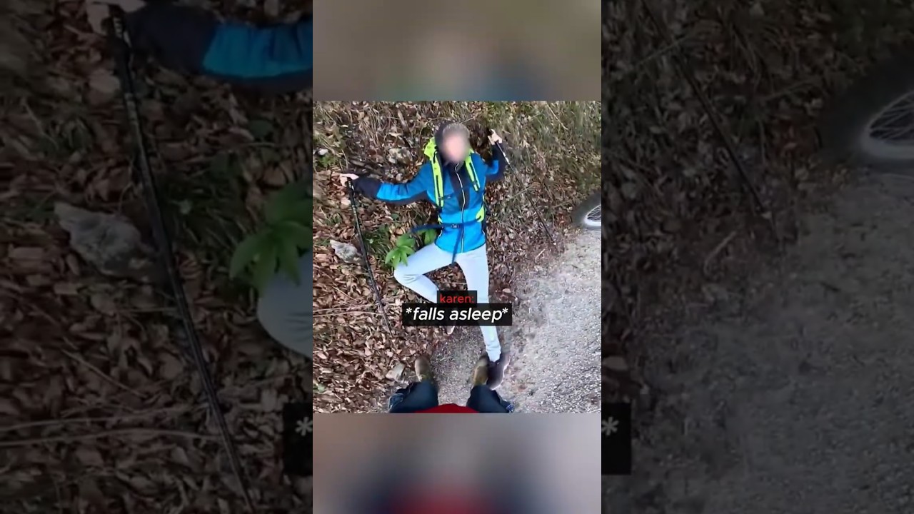 Hiking Karen hits Biker and gets Instant Karma