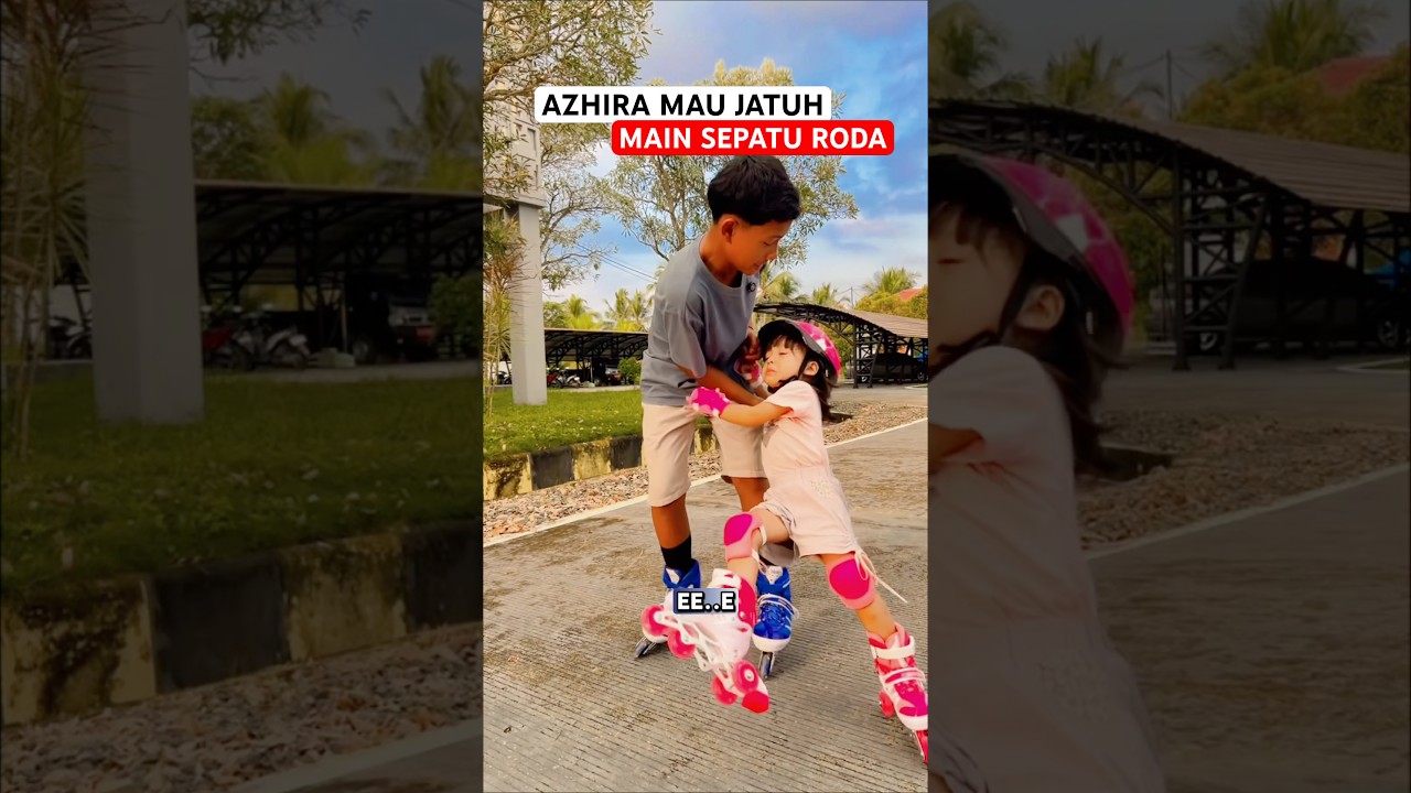 Azhira Hampir Jatuh Main Sepatu Roda #azhirasyafia #shorts #sepaturoda