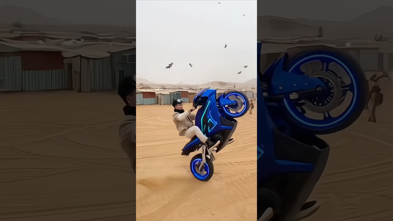 Xe moto rơi như mưa ở sa mạc