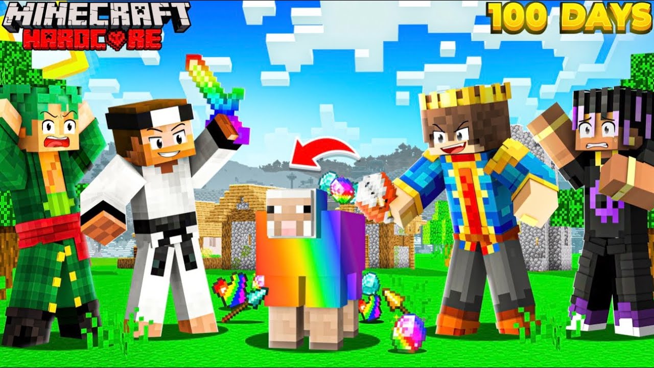 100 Days But SHEEP DROPS OP ITEMS In Minecraft 😱