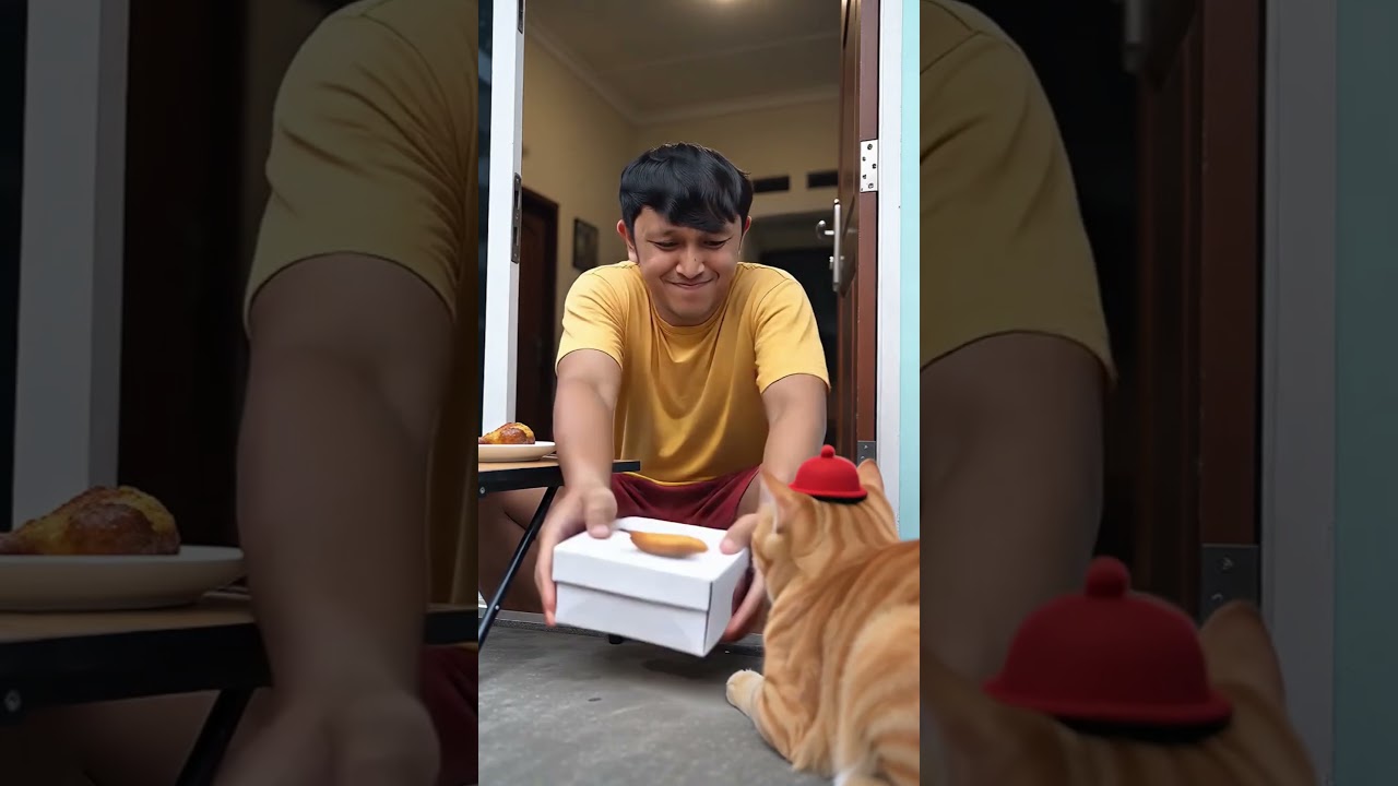 oyen suka makan tulang wkwk #funny #komedikuncir #komedi #cat #komedialayamin #videolucu #comedy