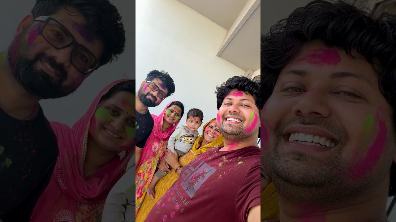 aj holi khelke last me aise hi aana pada #minivlog #dailyminivlog #familyvlog #familyfun #familylove