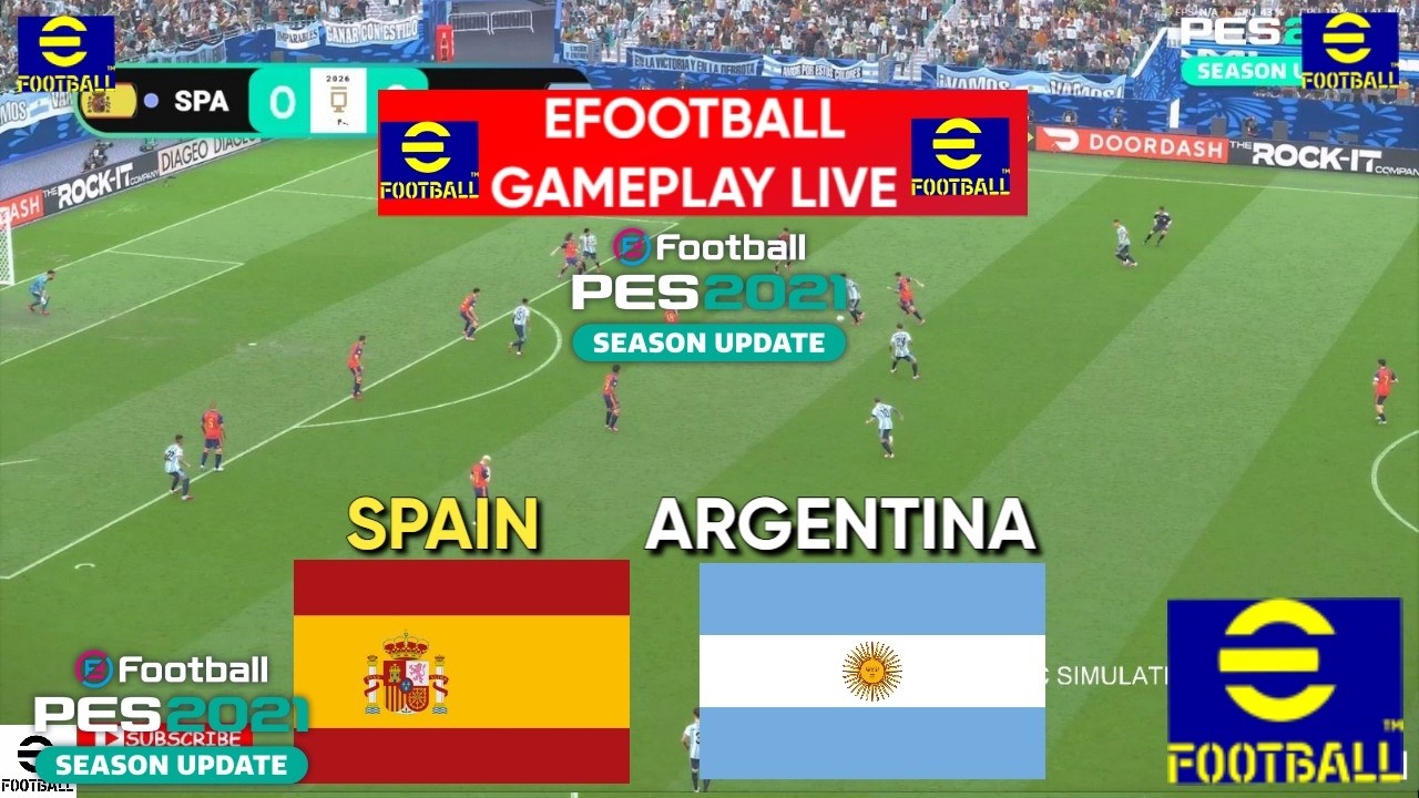 eFootball Pes 2021- Spain vs Argentina I Full Match Simulation I Football Video Game I