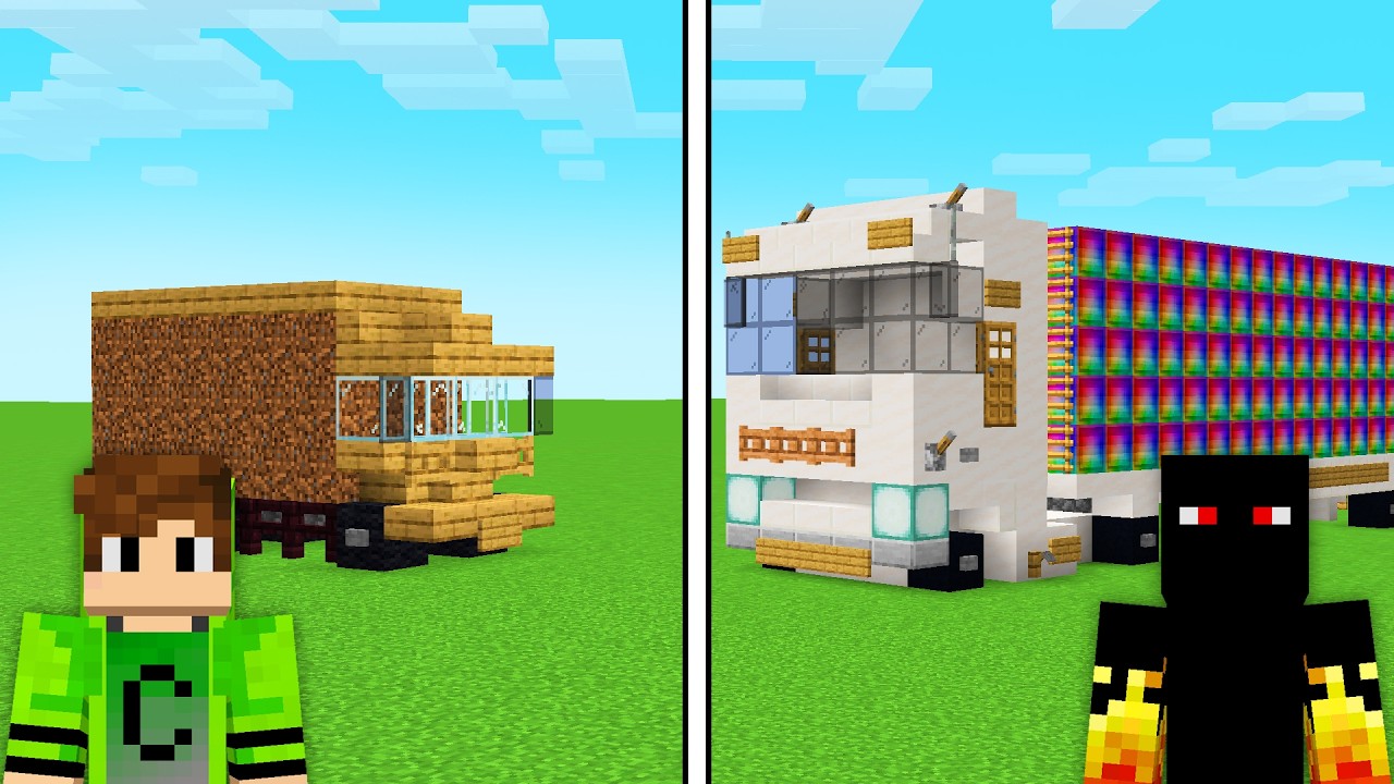 BATALHA de SOBREVIVÊNCIA do CAMINHÃO de POBRE vs RICO no Minecraft!