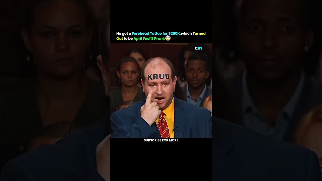 He got a forehead tattoo for $ 250k which turned out to be April Fool's prank! ##shorts
