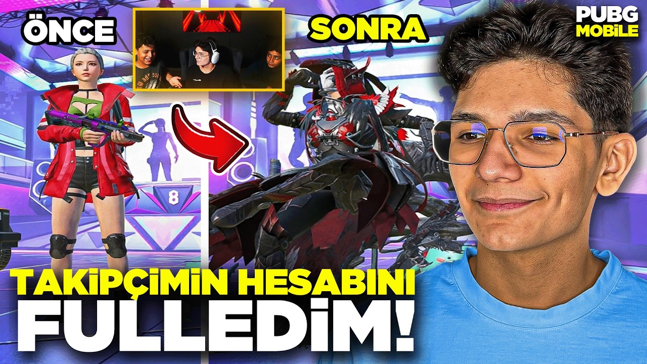 EVİMİ BASAN 13 YAŞINDAKİ TAKİPÇİMİN HESABINI FULLEDİM! ( 40.000 uc ) - PUBG MOBİLE