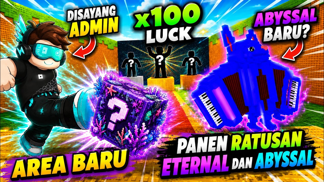 ABYSSAL+ TERLALU OP!! FEROS PANEN RATUSAN BRAINROT ETERNAL DAN ABYSSAL!! - Roblox Kick a Lucky Block