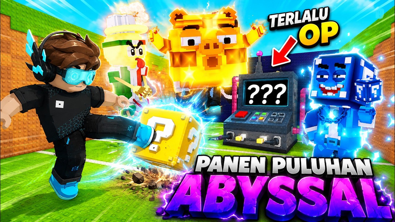 MESIN INI TERLALU OP!! FEROS AUTO PANEN PULUHAN BRAINROT ABYSSAL TERBARU - Roblox Kick a Lucky Block