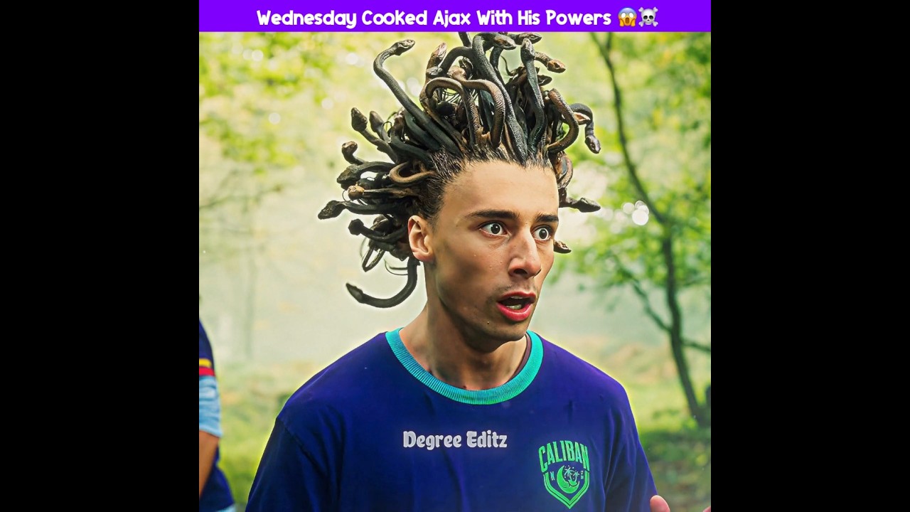 Wednesday Scares Ajax Just By Looking At Him 😂☠️ | MONTAGEM PEGADORA | Wednesday 2 #Wednesday #short