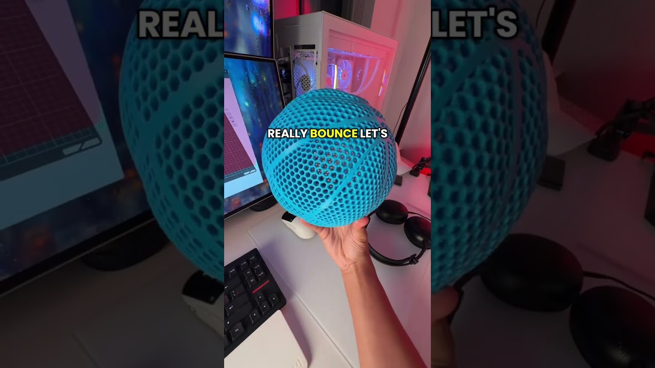 I 3D printed an airless basketball.. #carterpcs #tech #airlessbasketball #basketball