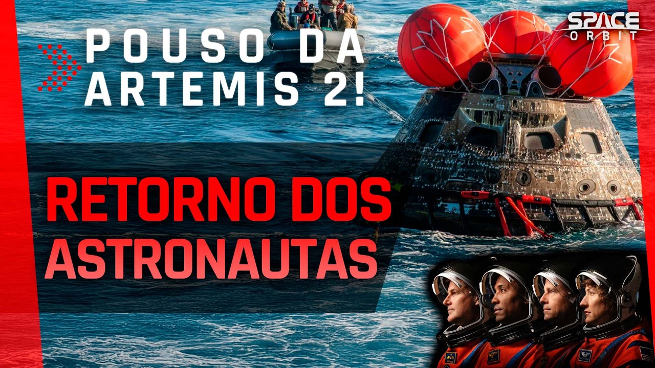 POUSO DA ÓRION COM OS ASTRONAUTAS DA ARTEMIS II!