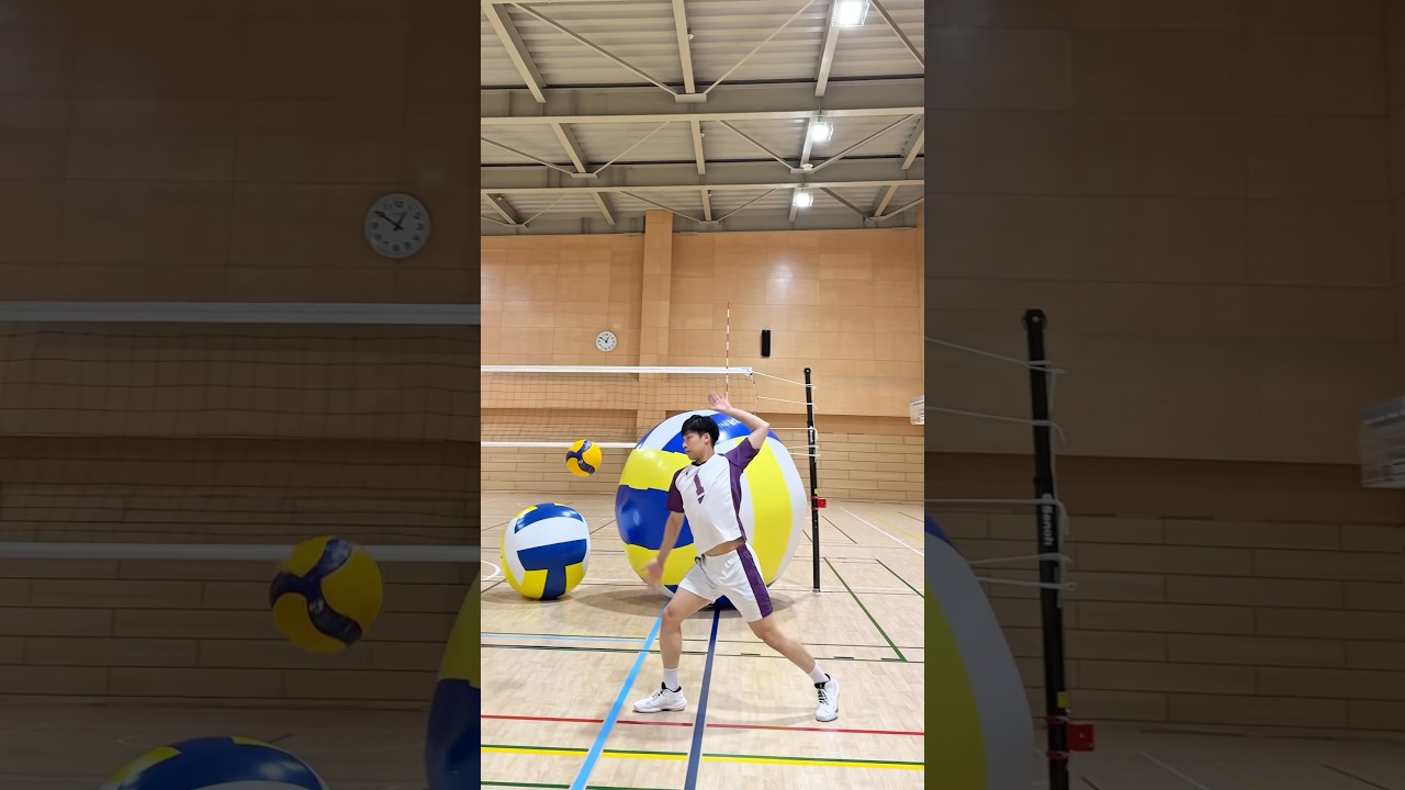 “New Record!” How many times can you go under a bouncing ball? 🏐#volleyball