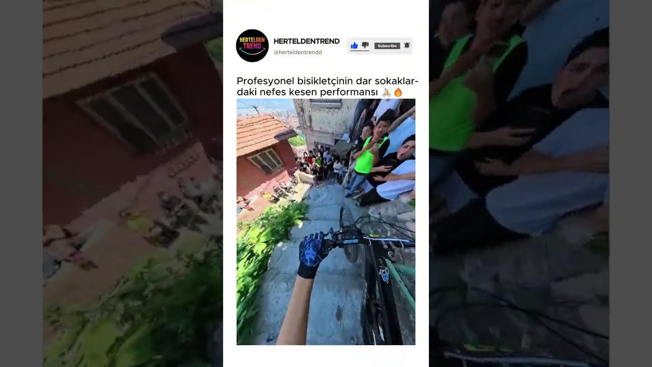 Profesyonel bisikletçinin dar sokaklardaki nefes kesen performansı 🚴🔥