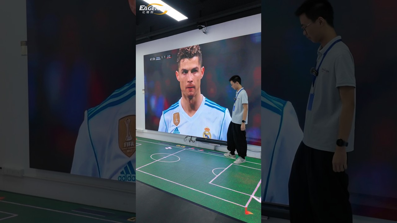 Interactive floor LED screen. #eagerled #leddisplay #ledscreen #ledwall #daily #ronaldo