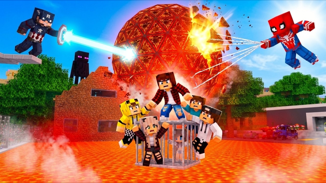 ماين كرافت لكن انهار بيتنا بالكامل بسبب الكرة الغامضة وسبايدرمان تدخل في اخر لحظة 😱🔥 #فلم_ماين_كرافت