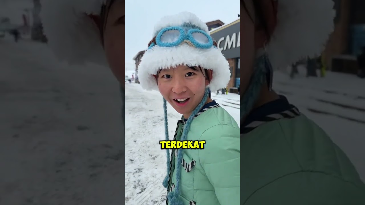 Dia berdandan cantik agar bisa bermain Ski