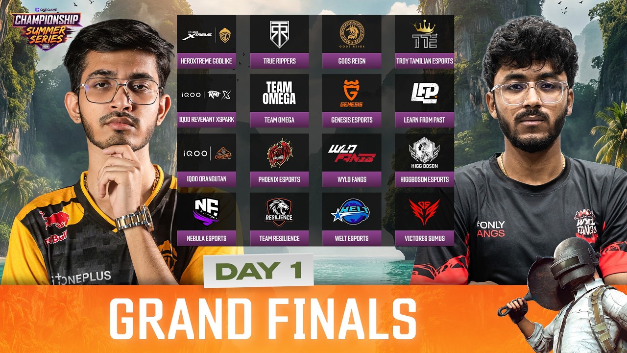 ONEGAME BGMI - Summer Championship Series | Grand Finals | Day 1 | #godlike #OG #Omega #xspark #TR