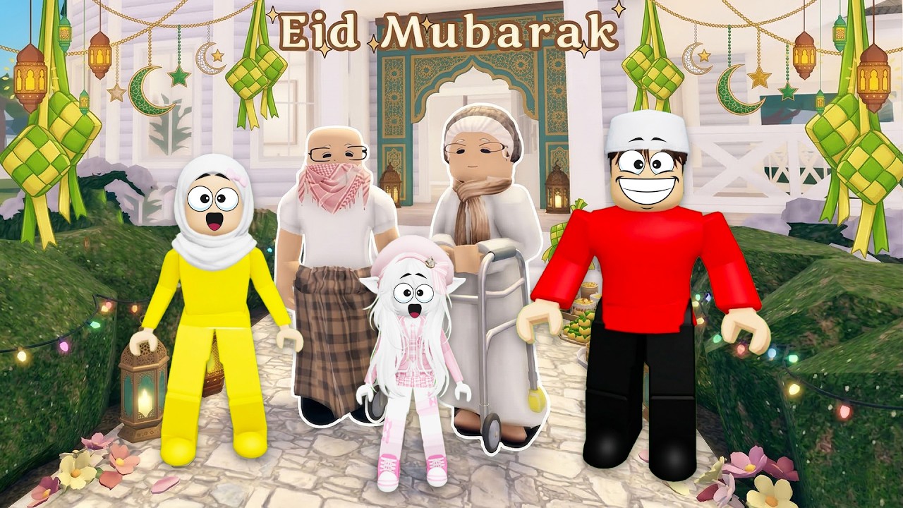 Yuta Mio Dan Baby Celine Hari Pertama Lebaran Di Rumah Kakek Nenek | ROBLOX
